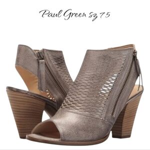 Paul Green Cayanne Leather Back Strap Block Heel Booties